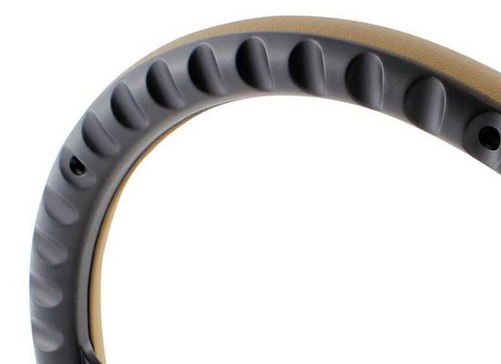 Forever Sharp 14 Black Billet Muscle 5 Bolt Steering Wheel with Tan Vinyl Half Wrap