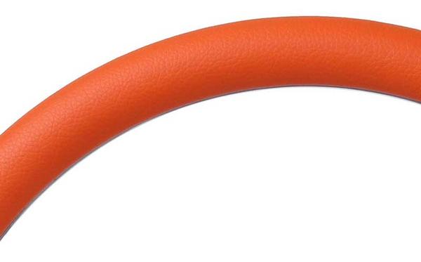 Forever Sharp 14 Black Billet Muscle 5 Bolt Steering Wheel with Orange Vinyl Half Wrap