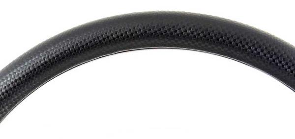 Forever Sharp 14 Black Billet Muscle 5 Bolt Steering Wheel with Black Carbon Fiber Vinyl Half Wrap