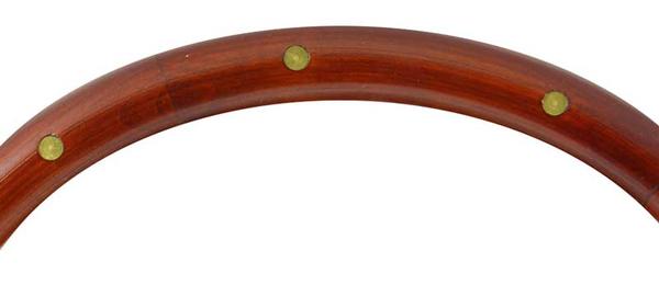 Forever Sharp 14 Matte Black Muscle Wheel - 5 Bolt w/Mahogany Wood Half Wrap & Brass Rivets