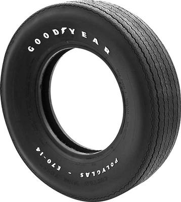 E70/14 Goodyear 2/2 Polyglas Tire with Custom Wide Tread and Raised White Letters