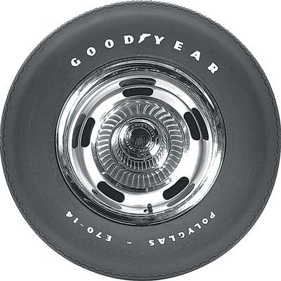 E70/14 Goodyear 2/2 Polyglas Tire with Custom Wide Tread and Raised White Letters