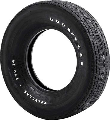 F70/14 Goodyear 2/2 Polyglas Tire with Custom Wide Tread and Raised White Letters