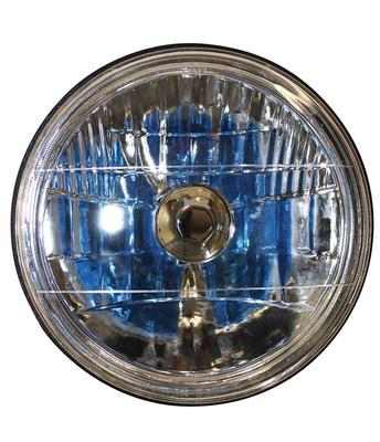 Redline 7 Round White Diamond Headlamps w/out Halo - w/Blue H4 Halogen Bulbs