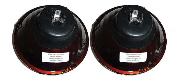 Redline 5-3/4 Round Elite Diamond Headlamps w/out Halo - w/Blue H4 Halogen Bulbs