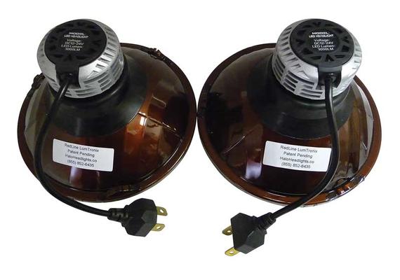 Redline 5-3/4 Round Elite Diamond Headlamps w/out Halo - w/NovaStar H4 LED Bulbs