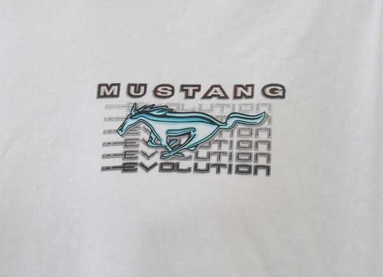 Mustang Evolution; White T-Shirt; XXLarge