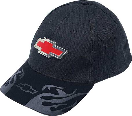 Black Cap with Raised Liquid Metal Red Bow Tie