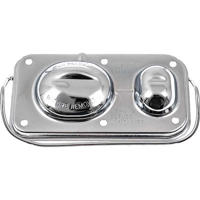1970-80 GM; Single Bail Chrome Master Cylinder Cover; 5-5/8 X 3 ; With Bail; Without Diaphragm