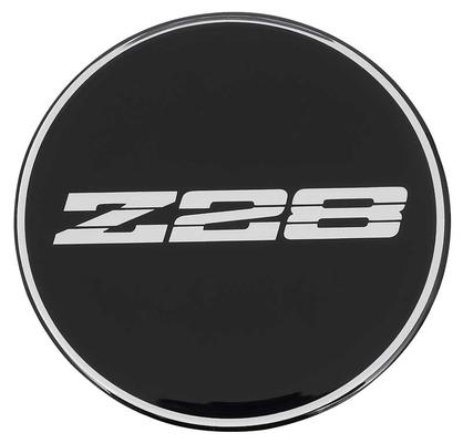 1982-2002 Camaro Z28 Wheel Center Cap Emblem; with R15 Wheel; 2-15/16; Black Background