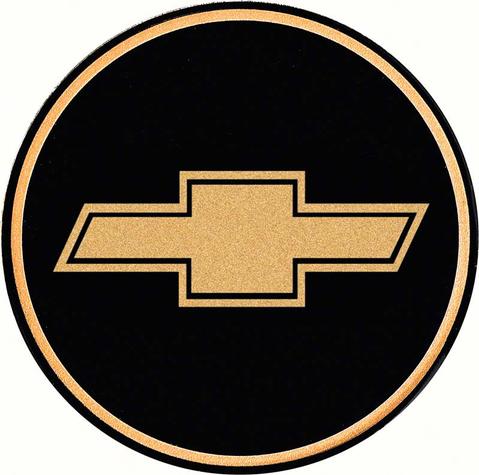1982-2002 Chevrolet GTA Wheel Center Cap Emblem; 2-1/8; Gold Bow Tie logo with Black Background