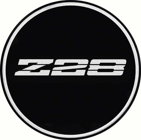 1982-2002 Chevrolet Z28 Wheel Center Cap Emblem; GTA Wheel; 2-1/8; Silver with Black Background