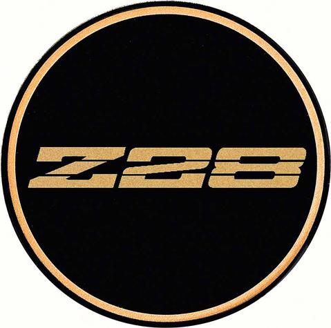 2-1/8 GTA Wheel Center Cap Emblem with Gold Z28 Logo and Black Background
