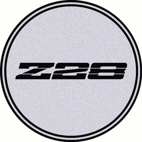 2-1/8 GTA Wheel Center Cap Emblem with Black Z28 Logo and Silver Background