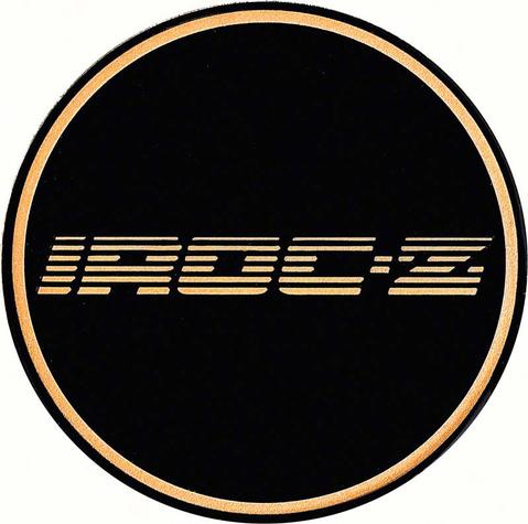 2-1/8 GTA Wheel Center Cap Emblem with Gold IROC-Z Logo and Black Background