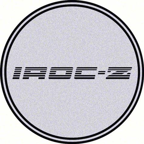2-1/8 GTA Wheel Center Cap Emblem with Black IROC-Z Logo and Silver Background