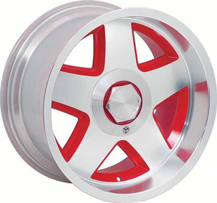 1982-02 Camaro / Firebird R15 Style 17 x 9.5 5-Spoke Aluminum Wheel Set with Red Accents