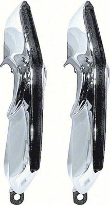 1969 Chevrolet Camaro; Front Bumper Guard Set; Deluxe; with Rubber Inserts & Hardware; Pair