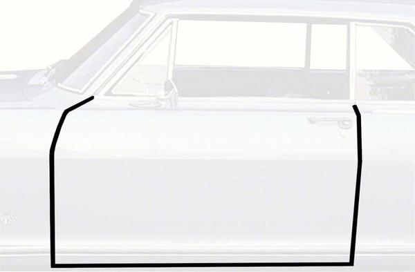 1962-67 Chevy II / Nova Door Frame Weatherstrip, 2 Door Hardtop and Convertible, Pair