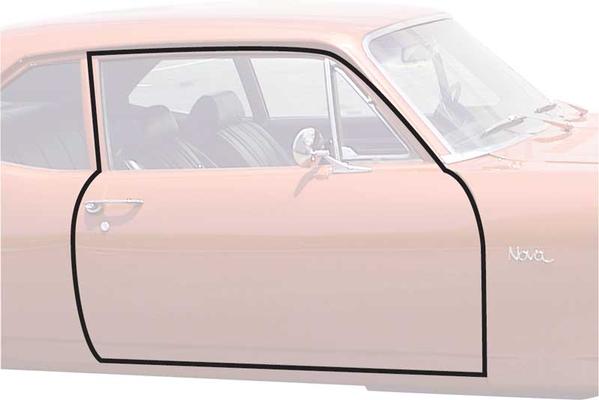 1968-72 Chevy II, Nova, Ventura; Door Frame Weatherstrip; 2 Door, Pair; OER
