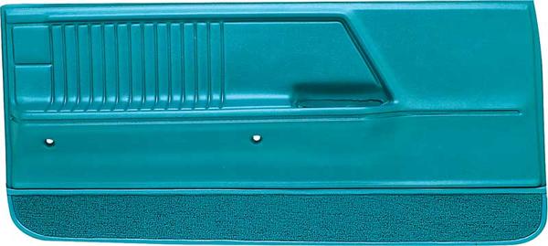 1967 Camaro, Firebird Molded Door Panels; with Deluxe Interior; Aqua/Turquoise; Pair