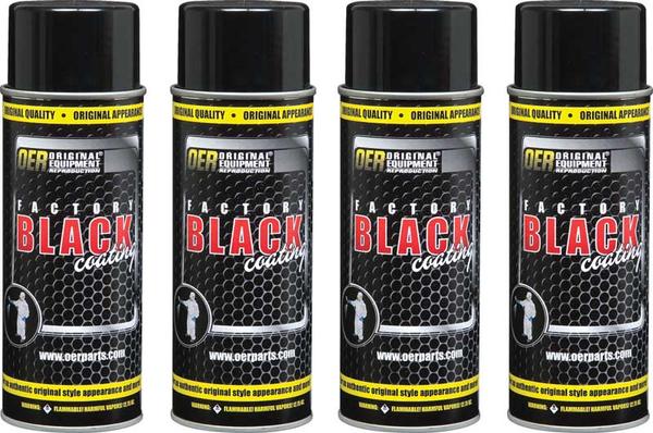 OER® Factory Black Coatings Set of Four 16 Oz Aerosol Cans (Net Wt. 12 Oz. per can)