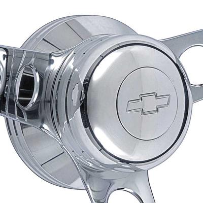 1957-72 GT Classic Foam Grip Steering Wheel Kit; Polished Hub; Standard Engraved Bow Tie Horn Button