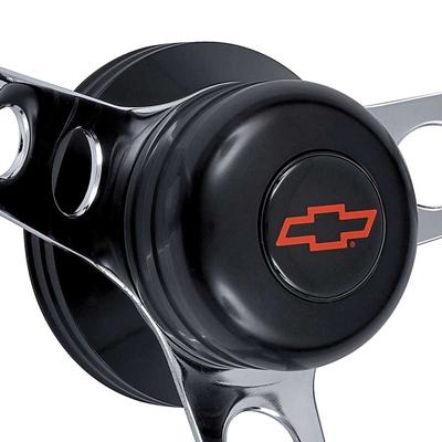 1957-69 GT Classic Foam Steering Wheel Kit; Black Standard Hub with Red Bow Tie Horn Button
