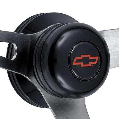 1967-72 GT Retro Light Wood Steering Wheel Kit, Black Standard Hub, Black Horn Cap with Red Bow Tie