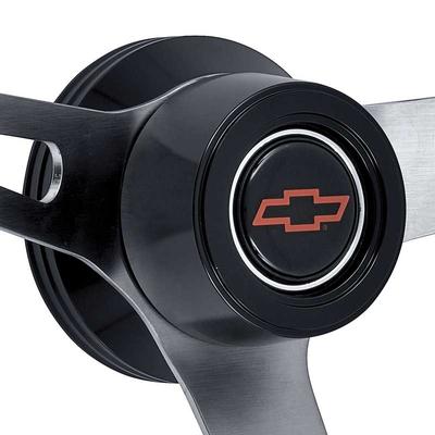 1957-72 GT Retro Light Wood Steering Wheel Kit Black Hub with Black High Rise Red Bow Tie Horn Cap