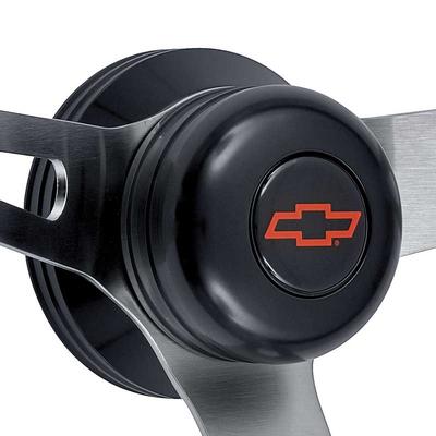 1957-69 GT Retro Steering Wheel Kit - Dark Wood with Black Hub and Standard Red Bow Tie Horn Cap