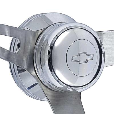 1957-72 GT Retro Foam Steering Wheel Kit; Polished Hub with Standard Engraved Bow Tie Horn Button