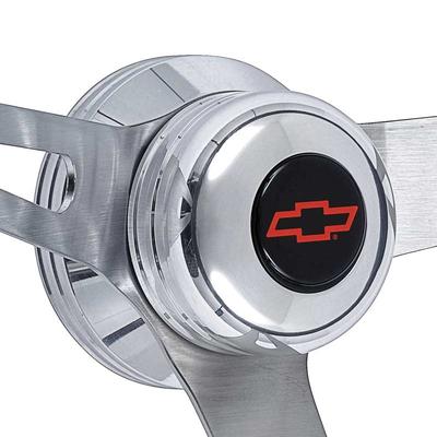 1957-72 GT Retro Foam Steering Wheel Kit - Polished Hub with Standard Red Bow Tie Horn Button