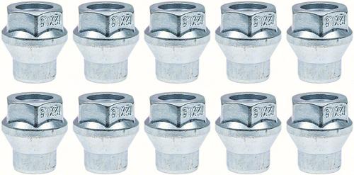 Lug Nut Set; Open End; 3/4 Hex Head; 12mm-1.50; 1 Tall; 1/4 Shank; Use With Spacers; Set of 10