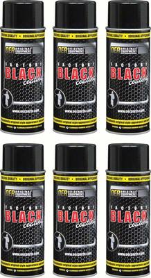 OER® Factory Black Ultra Flat Black Paint, Case of 6 - 16 Oz Aerosol Can