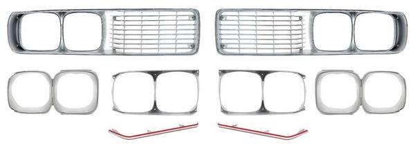 1973-74 Dodge Charger SE Grill Set with Chrome Grill Bars