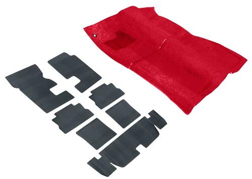 1970-73 Camaro/Firebird Molded Carpet And Underlay Set; For 4/Speed Transmission; Red