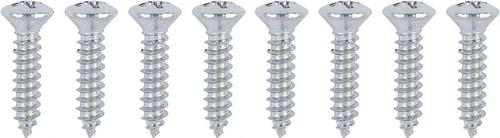 Screw Set; Chrome Plated ; #8 x 3/4 Oval Phillips Head ; Set of 8 ;