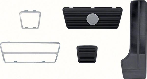 1970-71 Camaro Z28 with Disc Brakes and Automatic Transmission; 5-Piece Pedal Pad Kit