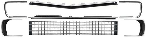1967-68 Camaro RS; Stage 2 Grill Kit; Grill, Grill Moldings, Headlamp Bezels & Moldings; Blk & Chrm