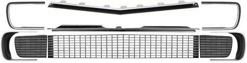 1967-68 Camaro RS; Stage 3 Grill Kit; Grill, Moldings, Bezels, & Door Covers; Black & Chrome