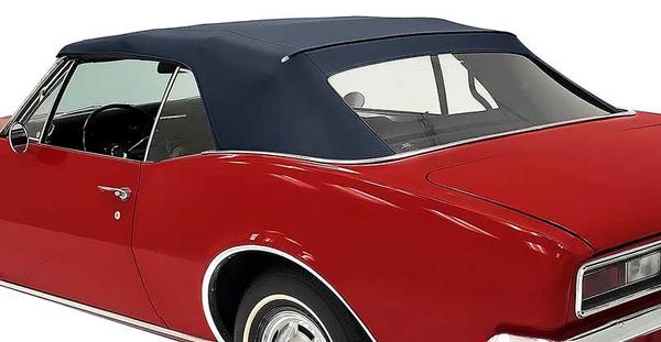 1967-69 Camaro/Firebird; Convertible Top Kit; OE-Style Plastic Window; Blue Top; White Well Liner