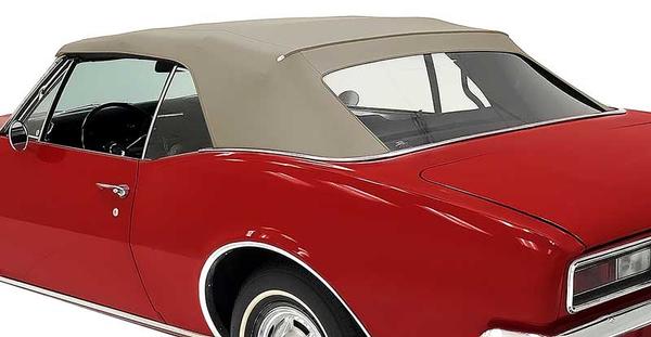 1967-69; Camaro/Firebird; Convertible Top Kit; OE-Style Plastic Window; Beige Top; White Well Liner