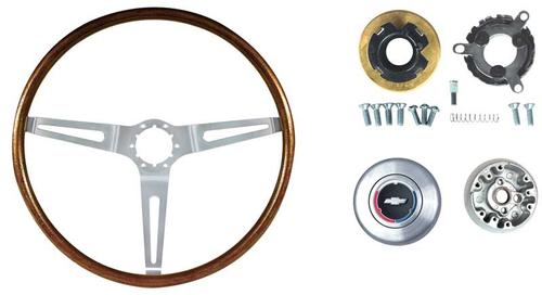 1967-68 Chevrolet; Walnut Wood Steering Wheel Kit; 16 Diameter; N34 Option