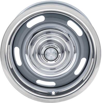 1971-98 GM Truck and SUV; 1/2 Ton 2WD; Rally Wheel Kit; 15 x 10; Silver; Chevrolet Motor Division Center Caps; Lug pattern: 5 on 5
