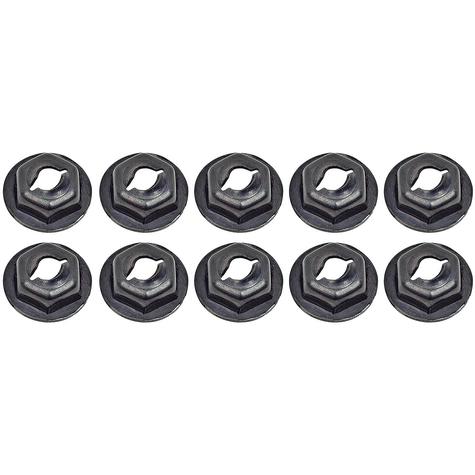 Thread Cutting Pal Nut With Sealer, 3/16 Stud Size, Hex Washer Head, Zinc Plated, 10 Piece Set