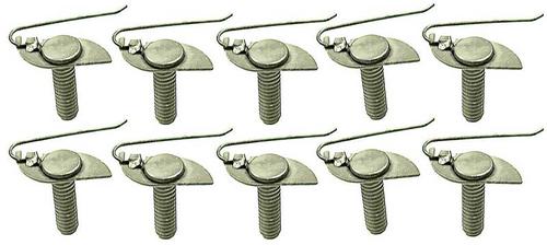 Wire Tail Molding Clip, #10-24, 3/4 Long, Green Dip Coated, 10 Piece Set