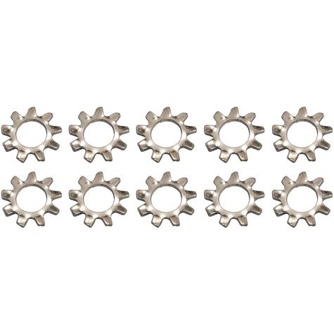 External Tooth Lock Washer, 1/4 ID, Zinc Plated, 10 PieceSet