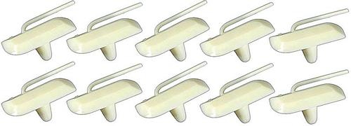 Nylon Tail Push In Molding Clip, 1-3/4 Long, White Nylon, 10 Piece Set