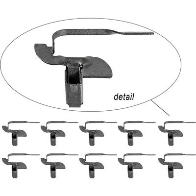 Wire Tail Molding Clip, Push In, 1-1/4 Long, Black Phosphate Coated, 10 Piece Set